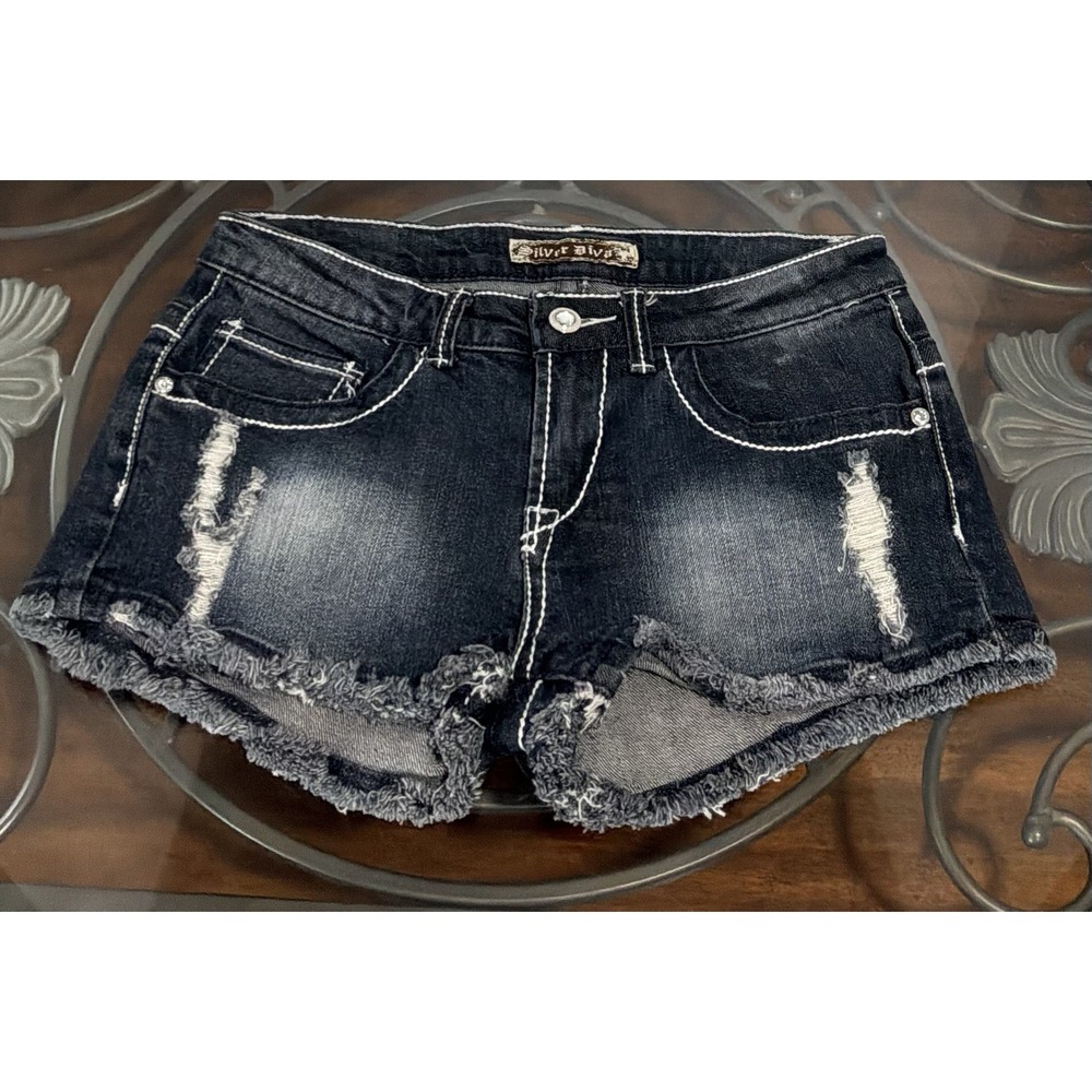 Silver Diva Junior Denim Shorts